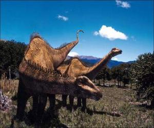 пазл Два динозавров на ландшафт